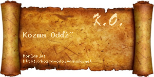 Kozma Odó névjegykártya